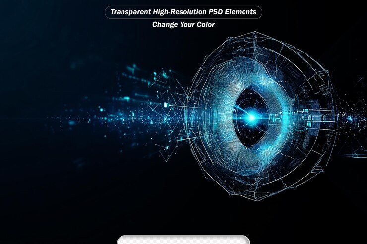 PSD compuesto digital de exploración ocular de una interfaz futurista