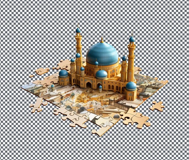 PSD compulsivo ramadã temático jigsaw puzzle isolado em fundo transparente