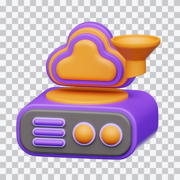 Computación en la nube Ilustración de filtro 3D