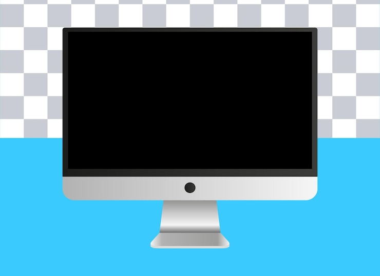 PSD computador de renderização 3d em fundo transparente