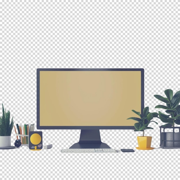 PSD computador isolado em fundo transparente