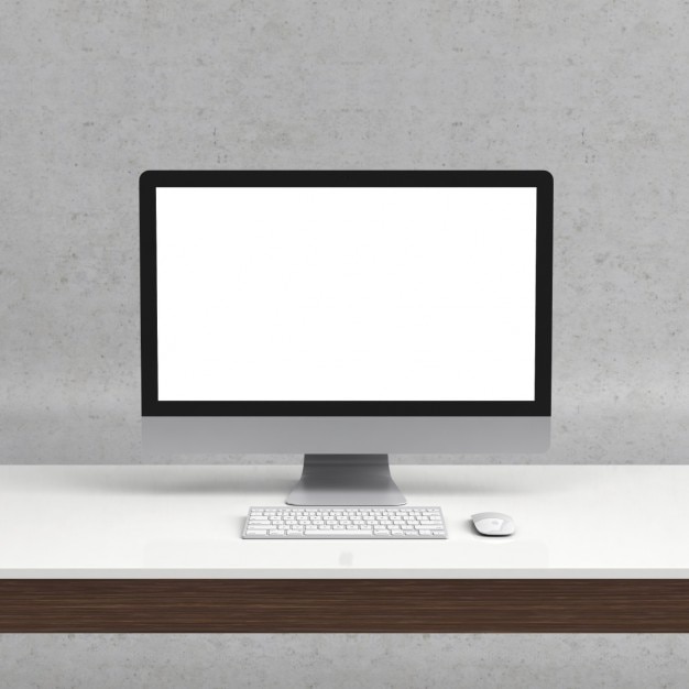 computador realista mock up