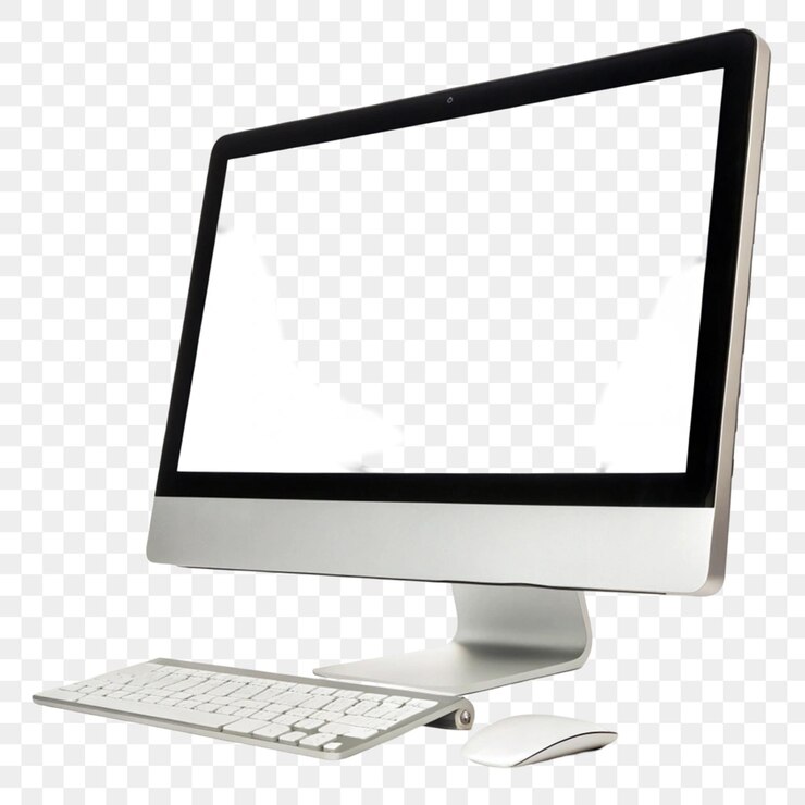 PSD computadora aislada sobre un fondo transparente
