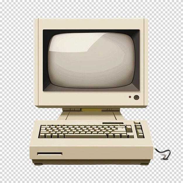 Computadora aislada sobre un fondo transparente