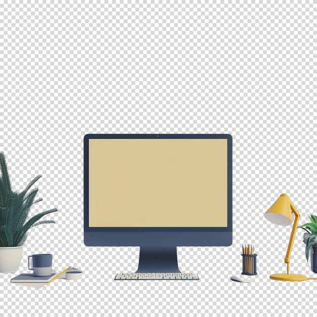 PSD computadora aislada sobre un fondo transparente