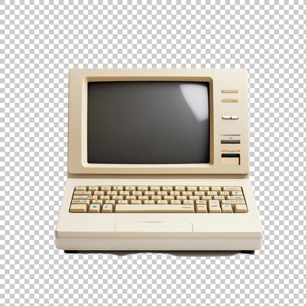 Computadora aislada sobre un fondo transparente