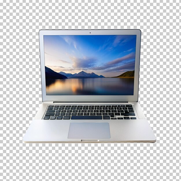 Computadora elegante sobre un fondo transparente