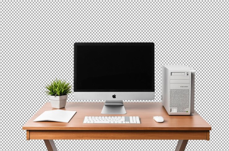 PSD computadora en un escritorio en la oficina