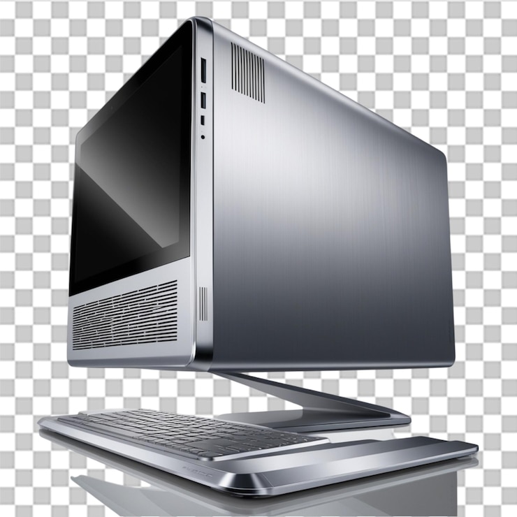 PSD computadora moderna aislada en un fondo transparente perfecta para tecnología y diseño visual