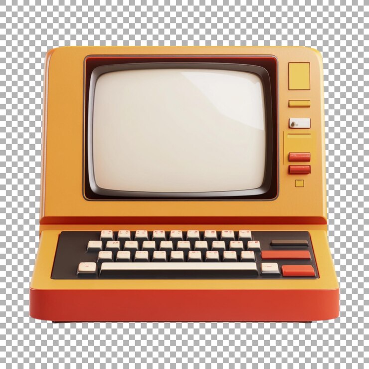 PSD computadora png antigua para niños en fondo transparente generada por ai