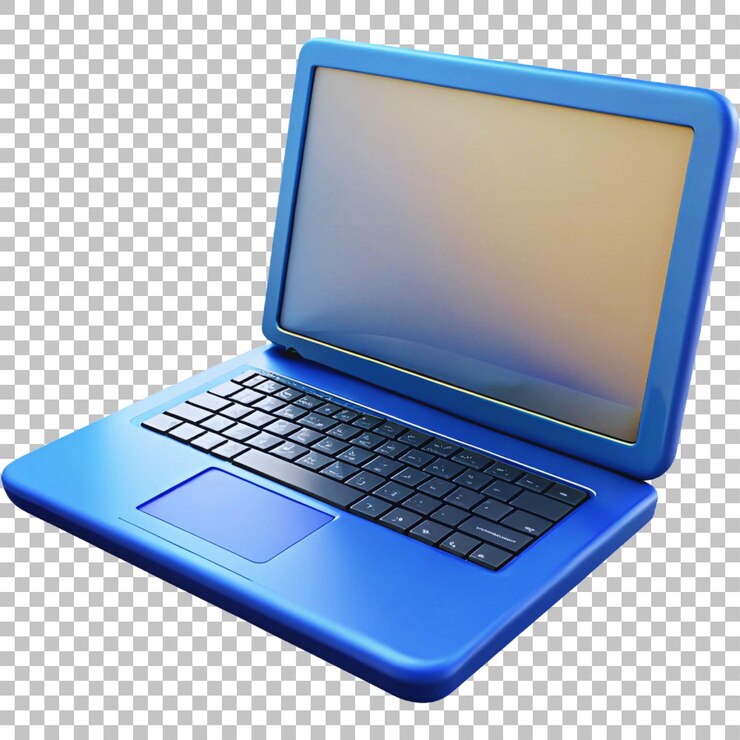 PSD una computadora portátil azul con una pantalla que dice dell en la pantalla