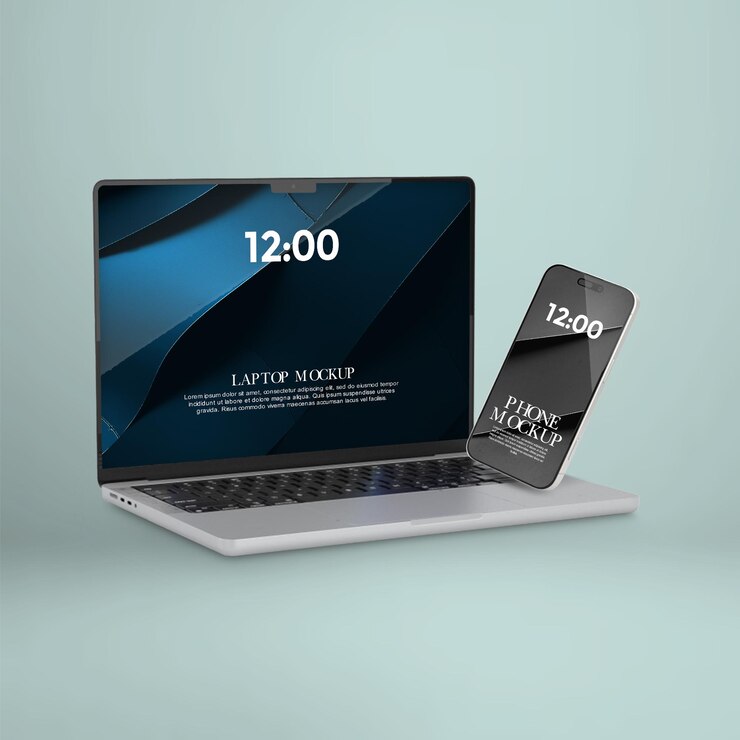 una computadora portátil con la hora en ella y la hora es 12:05