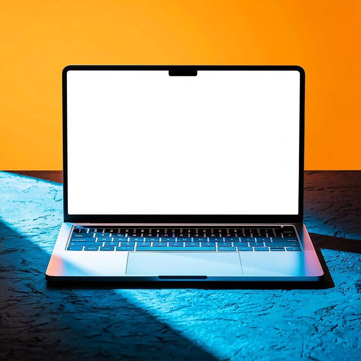 PSD una computadora portátil con una pantalla blanca que dice cita la cita superior