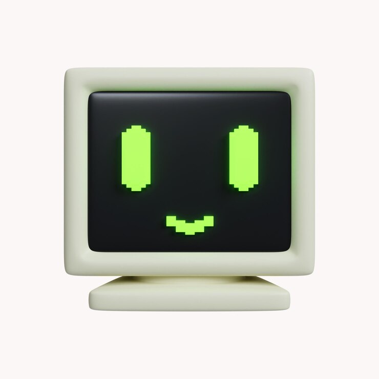 PSD computadora retro 3d el icono del monitor de la unidad del sistema aislado sobre fondo blanco ilustración de representación 3d trazado de recorte