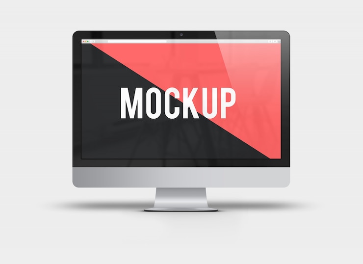 PSD computer-bildschirm frontalansicht mock up