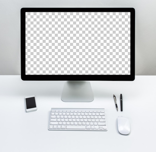 Computer desktop con schermo simulato