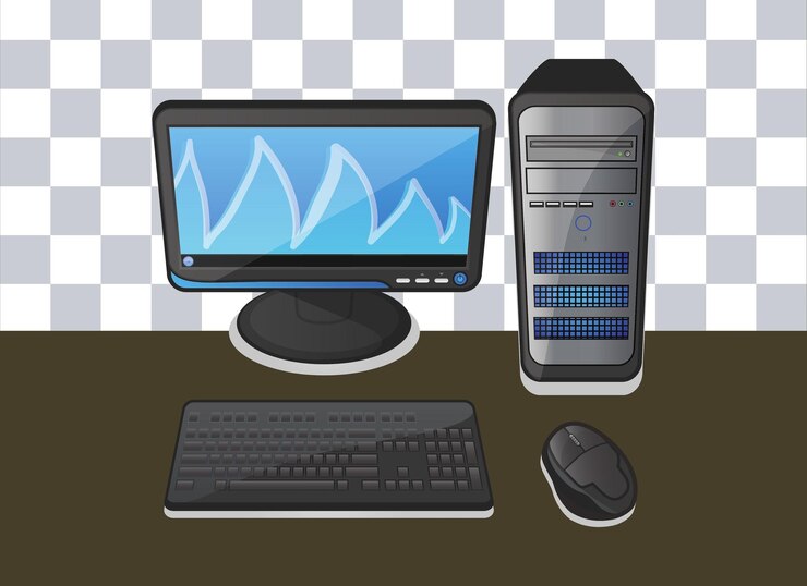 PSD computer di rendering 3d sullo sfondo trasparente