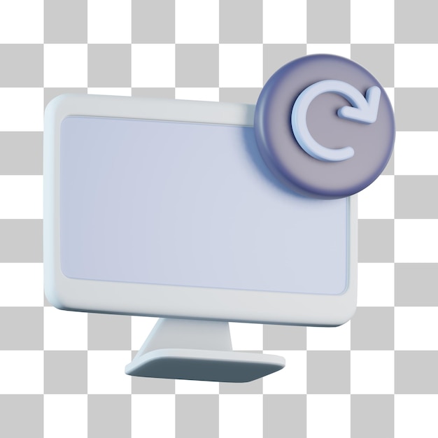 Computer lädt 3D-Symbol