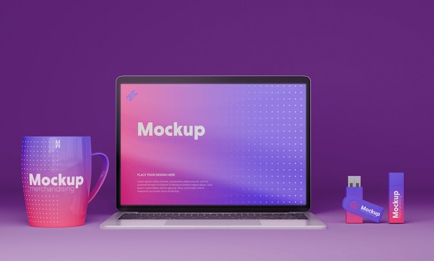 PSD computer-merchandising-mockup-design