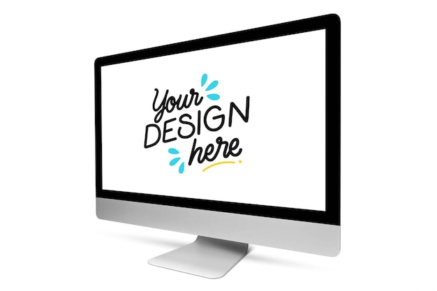 Computer monitor with Your Design Here on a white screen
