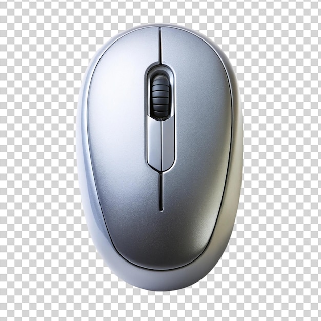 Computer mouse top view clipping path isolated on transparent background