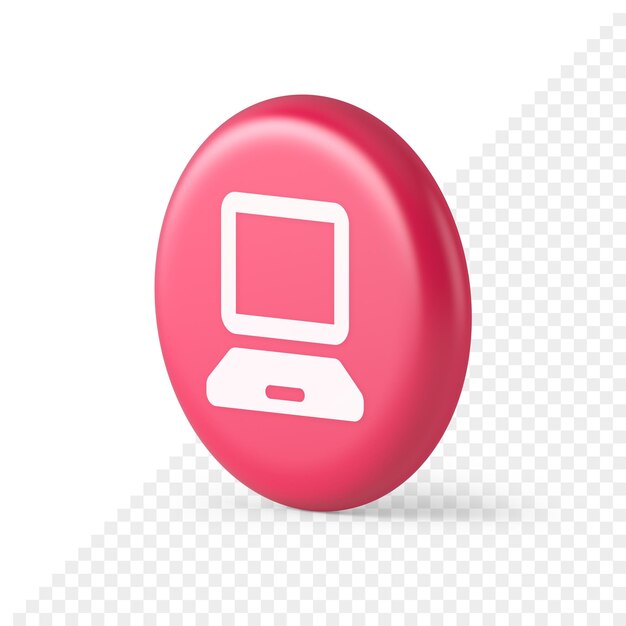 computer network connection button digital information browsing 3d round realistic icon