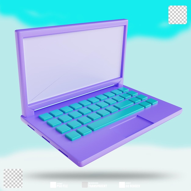 Computer portatile con illustrazione 3D 2