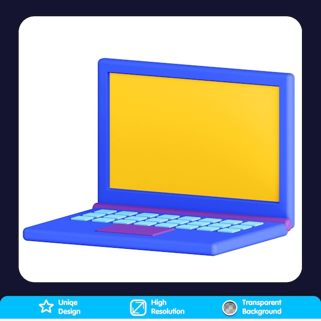 Computer portatile generale delle icone 3D