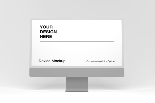 Computergerät-Mockup mit Schatten und minimalem Hintergrund Anpassbare Hintergrund- und Objektfarbe