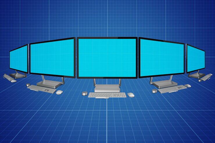 PSD computers mockup