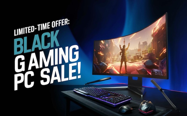 Computerspiele black friday super sale soziale medien post design vorlage