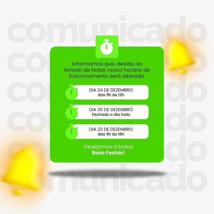 PSD comunicato feriado feliz natal psd post instagram aviso