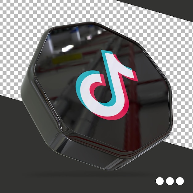 Conceito 3d de mídia social do ícone Tiktok
