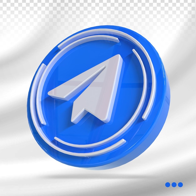 Conceito 3d de mídia social do logotipo do telegrama