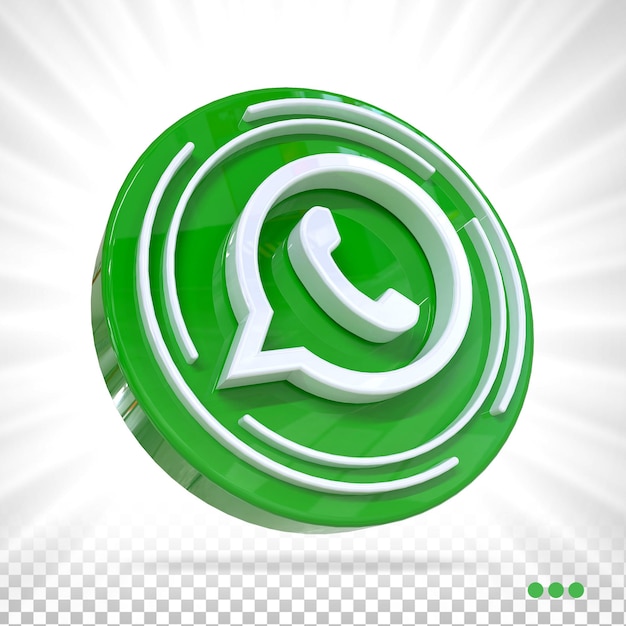 Conceito 3d de mídia social do logotipo do whatsapp