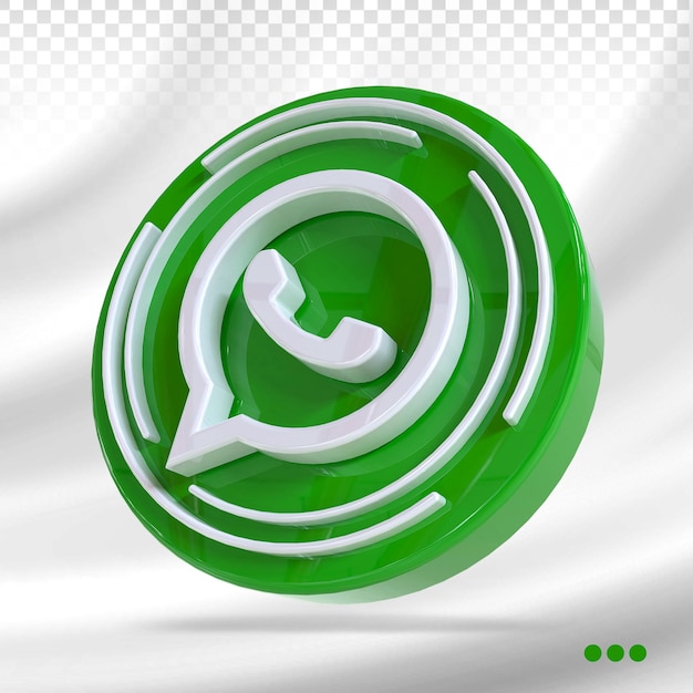 Conceito 3d de mídia social do logotipo do Whatsapp