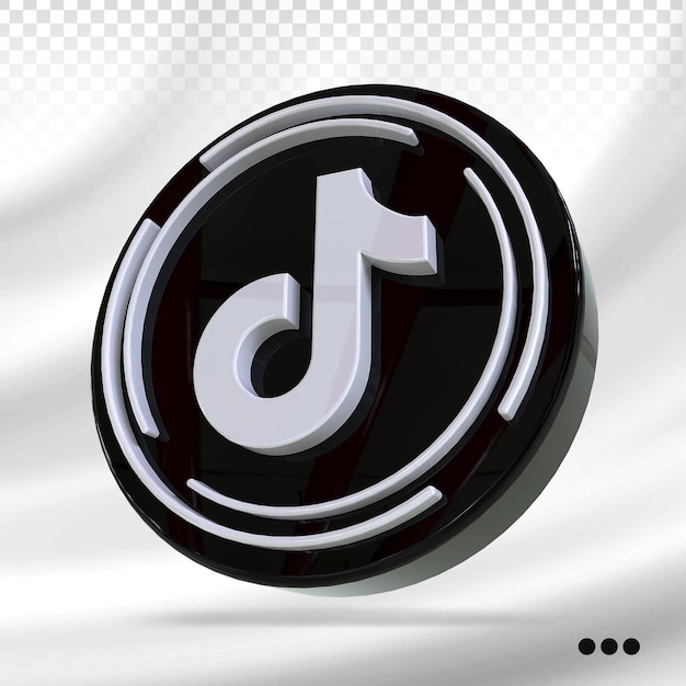 Conceito 3d de mídia social do logotipo Tiktok