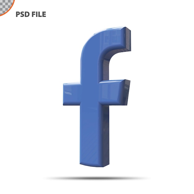 Conceito 3d do ícone do facebook