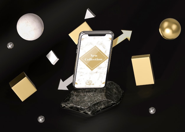 PSD conceito abstrato de smartphone mock-up 3d