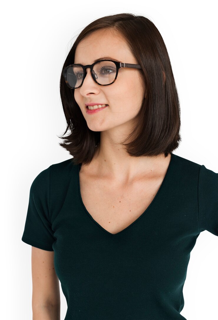 PSD conceito bonito confiante ocasional da mulher bonita