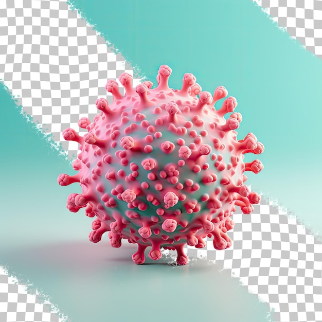 Conceito covid19 com um vírus isolado em um fundo transparente virologia e microbiologia
