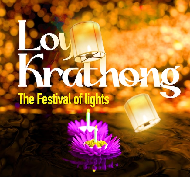 Conceito de arte PSD Loy Krathong Festival