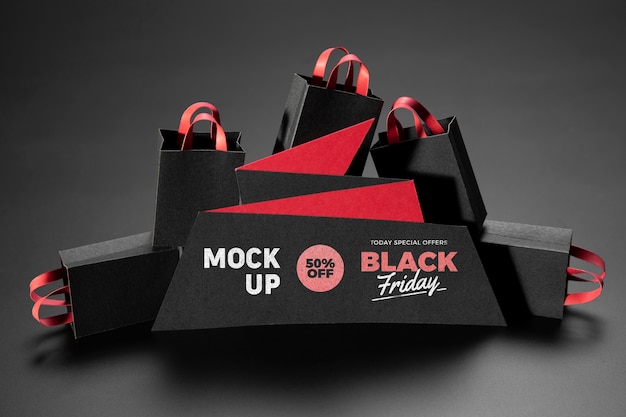 Conceito de Black Friday com maquete