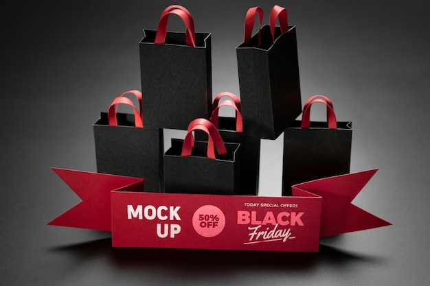 Conceito de Black Friday com maquete