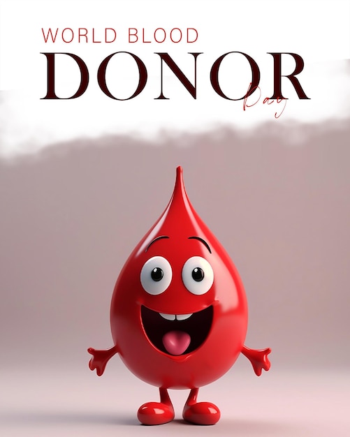 PSD conceito de cartaz do dia mundial do doador de sangue