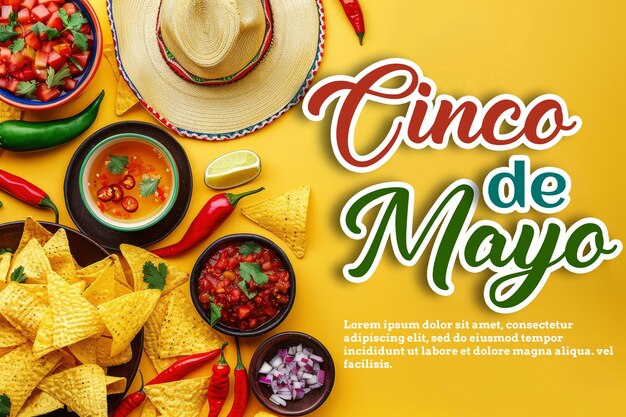 PSD conceito de celebração do cinco de maio