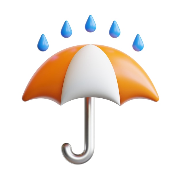 PSD conceito de clima de guarda-chuva 3d ilustração de renderização de alta qualidade