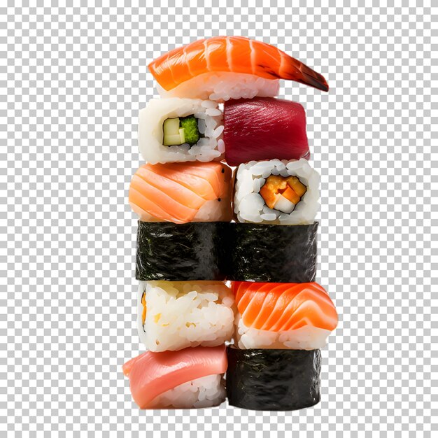 PSD conceito de comida de sushi isolado em fundo transparente