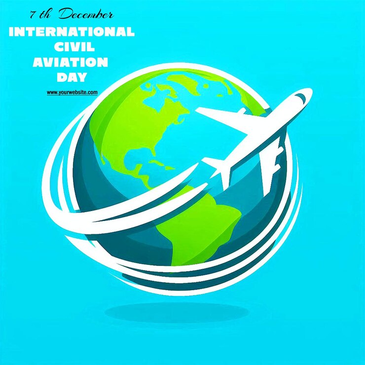 Conceito de design de fundo do Dia Internacional da Aviação Civil