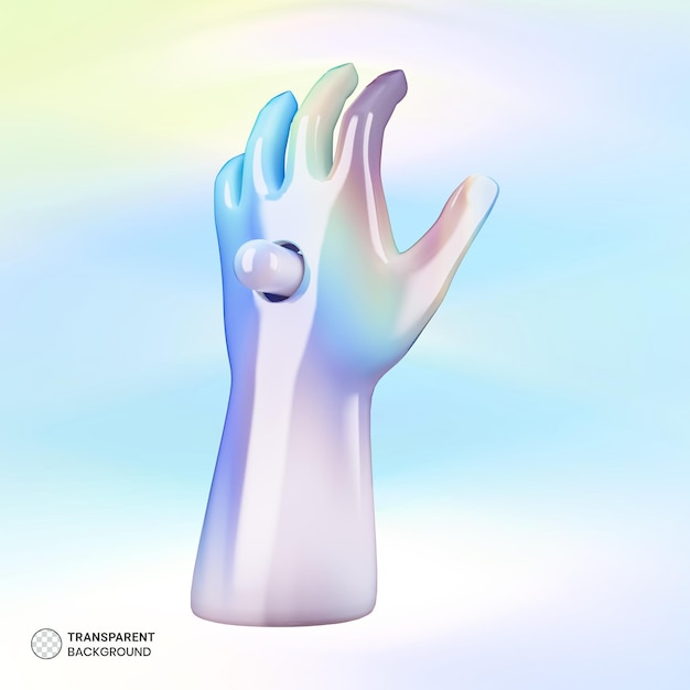 conceito de design gráfico abstrato de mãos holográficas futuristas 3d